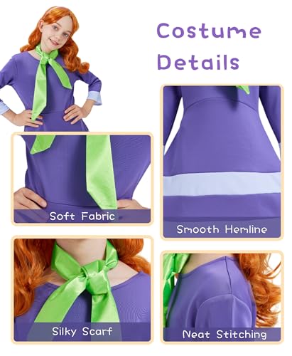 Disfraz Halloween Niñas Falda Deluxe Morada con Accesorios miniatura 6