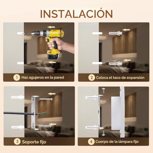Apliques de pared interiores con 1400LM de bajo consumo y luz de 3000K 6