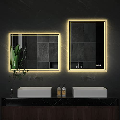 LUVODI-Espejo-Bano-con-Luz-Led-60×80-cm-Espejos-de-Bano-Pared-Antivaho-Moderno-Rectangular-sin-Marco-Inteligente-con-3-Colores-de-Luz-Interruptor-Tactil-Regulable-para-Tocador-Salon-Lavavo