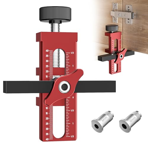 DUDUXI 2-In-1 Cabinet Door Mounting Jig With Quick Edge Positioner, Adjustable Cabinet Door Installation Positioner, Aluminium Alloy Versatile Cabinet Door Positioning Tool With 2 Mounting Adapters