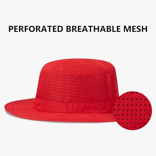 Image of UPF 50+ Bucket Sun Hat with Laser Perforated Mesh Cooling Adjustable Breathable Lightweight for Outdoor Men Women