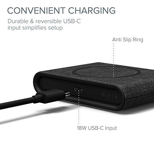 iOttie iON Wireless Mini Fast Charging Pad || Qi-Certified Charger 7.5W for iPhone XS Max R 8 Plus 10W for Samsung Galaxy S10 E S9 S8 Plus Edge, Note 9 | AC Adapter NOT Included | Charcoal by iOttie - Used condition - Image 5