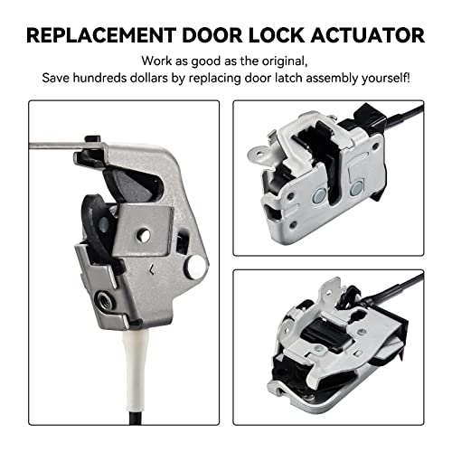 Image of SYERAL Door Lock Latch & Cable Driver Side Rear Left 6C3Z-28264A01-A Compatible with 1999-2007 F-250 F-350 Super Duty Upper and Lower Latches Assembly