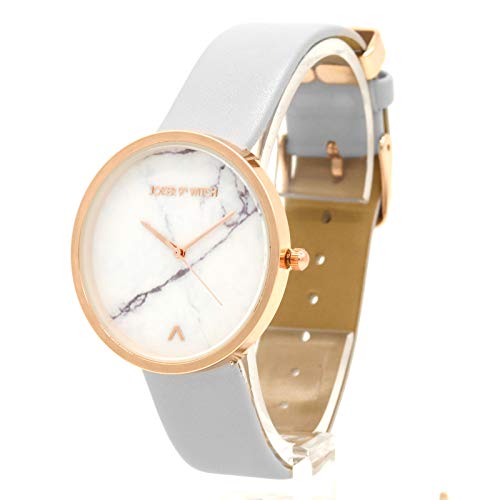 Image of Joker & Witch Synthetic Star Rosegold Analog Watch Bracelet Set For Women, White Dial, Gray Band