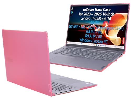 mCover Case ONLY Compatible for 2023-2026 16 Lenovo ThinkBook 16 G6 / G7 / G8 / G9 Series Windows Notebook PC(NOT Fitting Any Other Lenovo Models)- Pink