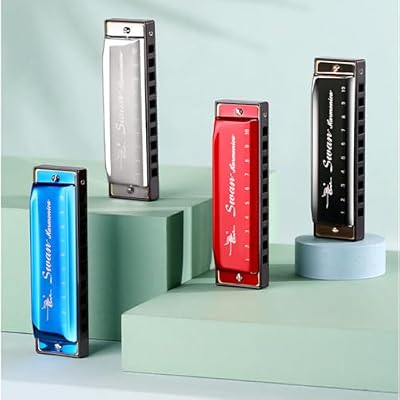 Harmonica Armonica Mouth Organ Blues Harmonica Key of C 10 Hole 20 Tone Polyphony Diatonic Harp with Case for Blues Folk Jazz Pop for Music Student Teacher Teaching Beginner Gift
