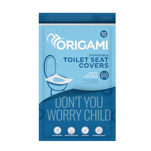 Image of Origami Disposable Toilet Seat Covers Pack of 2 (Total 20 Sheets) | Water Resistant & Biodegradable | Hygienic Protection with No Direct Contact with Unsanitary Seats | Easy to Dispose & Eco-Friendly
