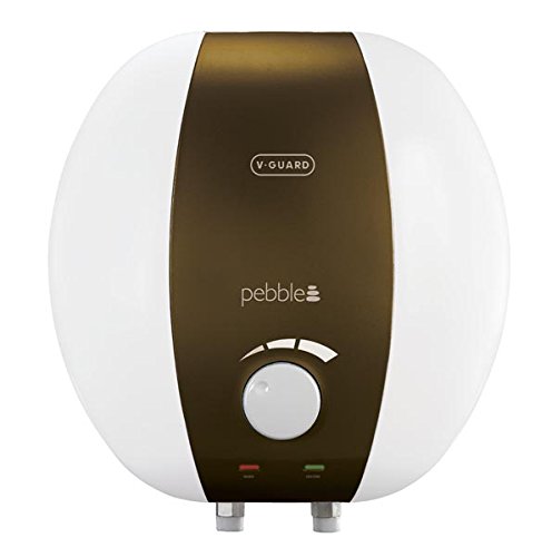 V-guard Pebble Metallica 15-Litre 2000-watt Water Heater (White and Dark Green)