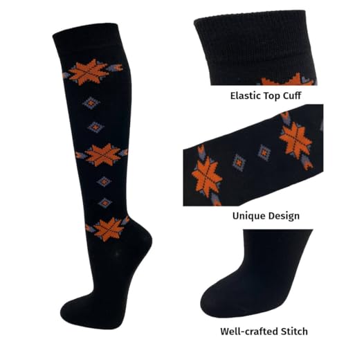 Image of SocksKnee Women Multi-Pack Colorful Variety Design Assorted Activewear Knee-High Stocking Socks, 9-11