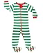 Elowel Striped Pajama Sleeper Set Green & White 12-18 Months