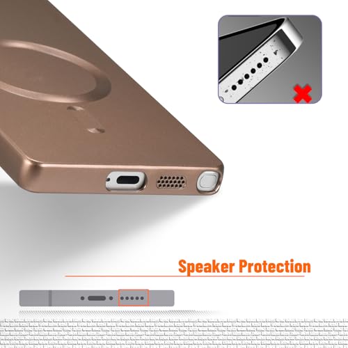 Image of Magnetic for Samsung Galaxy S25 Ultra Case,Soft Silicone Slim Fit Anti-Scratch Phone Case Cover with Camera Protection,Compatible with MagSafe,Brown
