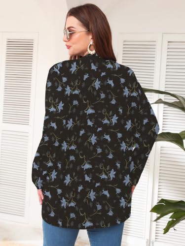 Image of AusLook Plus Size Lightweight Cardigans for Women Open Front Pockets Jacket | 1X-5X,Soft Stretch,Long Sleeve,Longline Coverage,Dress Jeans Layer,Work Travel Style,Spring Fall Wear