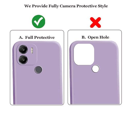 Image of A rtistque Liquid Silicone Back Cover Case for Poco C51 Shockproof TPU Soft Flexible with Camera Protection - Purple