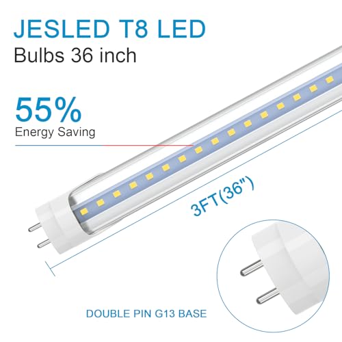 JESLED 3FT T8 LED Tube Light, 5000K Daylight, 12 Pack by JESLED - Used condition - Image 2