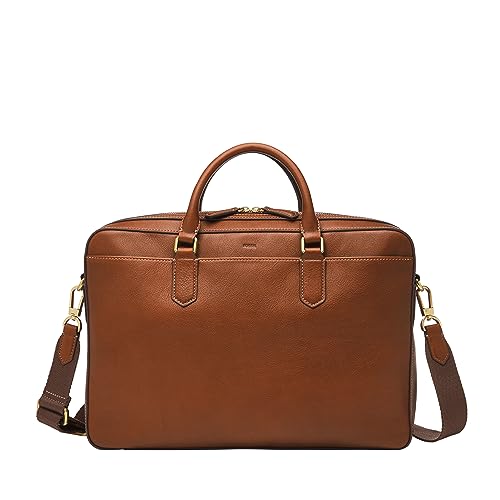 Fossil Men's Haskell or Asher Leather Messenger Briefcase Work Laptop