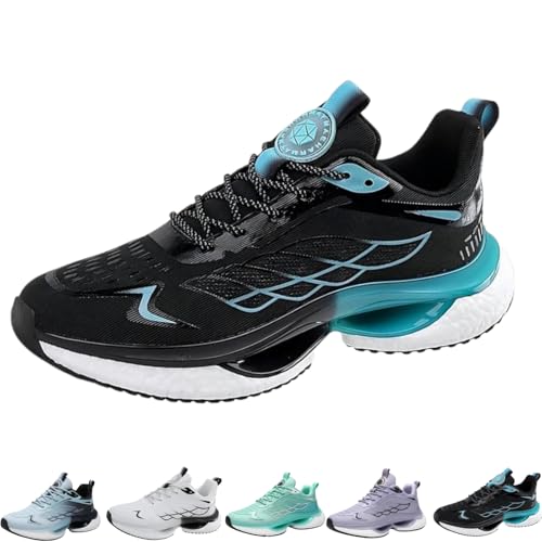 Armadillo Aerion Sneakers for Men Women Lightweight Breathable Mesh Orthopedic Running Sneakers Cloud Cushion Non-Slip Sole Sport Shoes Spacious Toe Box for Comfort & Pain Relief (9.5 Women Black)