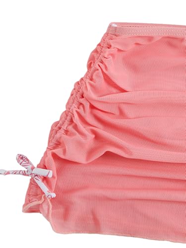 Image of COZYEASE Girls' 3 Piece Set Floral Print Bikini Swimsuit with Drawstring Beach Skirt Cute Ruched Bathing Suit