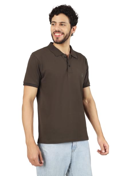 Image of Men's Regular Fit Polo Collar Half Sleeve T-Shirt Cotton Blend Polo T-Shirt Comfortable Lightweight Plain T-Shirt