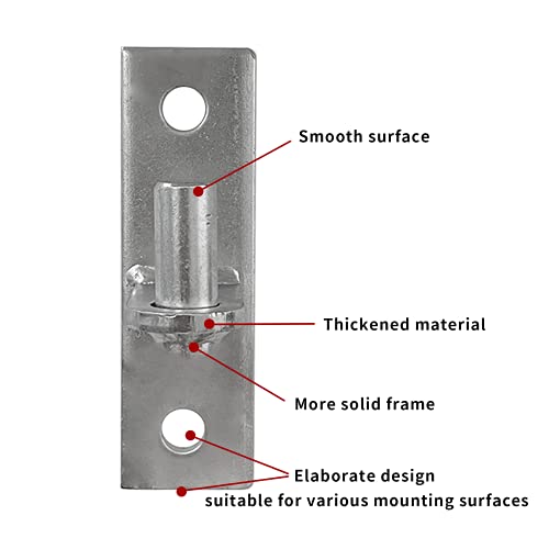 2 Pack Wall Mount Gate Hinges, Heavy Duty Wall Plate Hinges, Outdoor Chain Link Fence Gate Hinges Fence Post Link Gate Hinge, With 5/8 Hinge Pin (Screws Not Included) #TOP3
