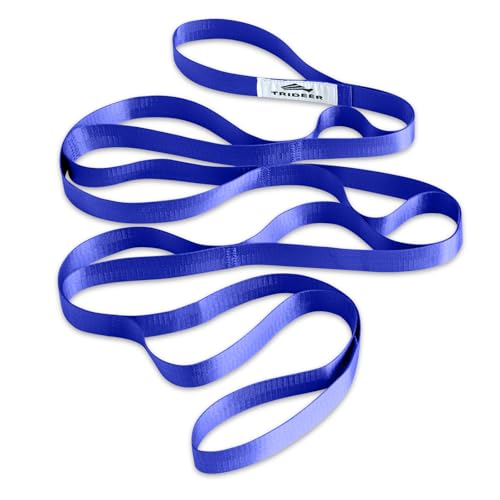 Trideer Non-Elastic Stretching Strap with Loops for Physical Therapy & Rehab Knee Hip Leg ROM Post-Surgery Yoga Strap for Stretching Leg Lifter Strap Mobility Aid Hamstring Calf Back