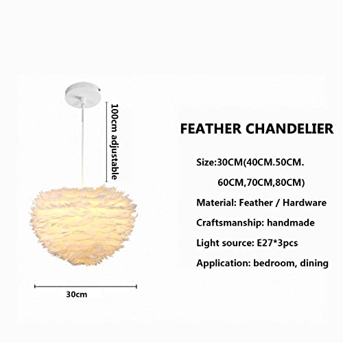 Lustre plume blanche pour chambre de fille et ambiance douce - 7