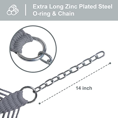 Image of SUNCREAT Outdoor Hammock with Tree Hooks, 2 Person Hammock with Carrying Bag, Gray
