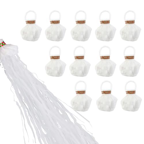 12 Pièces Bombe a Serpentin Blanches, Lanceur Serpentin Mariage Bombe, Serpentins en Papier à Lancer pour Fête et Nouvel an pour Anniversaire, Mariage, Noël, Carnaval, Remise de Diplôme