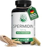 Green Naturals® Spermidin Kapseln - 1,6mg pro Tagesdosis - Deutsche Herstellung aus Weizenkeim-Extrakt - 100% Vegan & Ohne Zusätze - Vorrat für 2 Monat - 240 Kapseln
