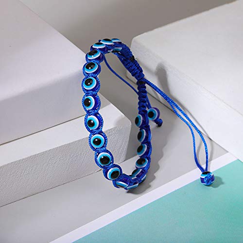 Summer Love Evil Eye Bead Bracelets Hand-Woven Ojo Turco Lucky Kabbalah Protection Nazar Amulet Bracelet Anklet For Women Men Boys&Girls #TOP7