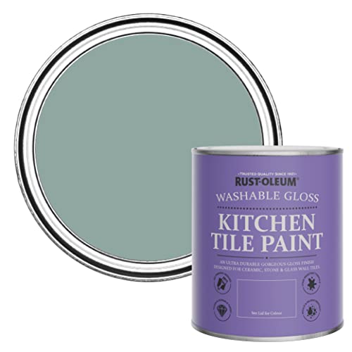 Rust-Oleum Blue Water-Resistant Kitchen Tile Paint in Gloss Finish - Gresham Blue 750ml