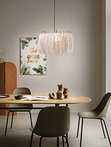 Lustre suspendu plumes solution deco sans travaux avec prise