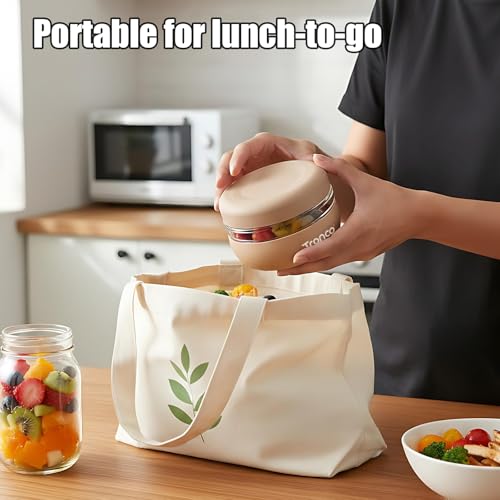 Image of Tronco 16 oz Glass Food Storage & Lunch Bowl Containers with Airtight Lids