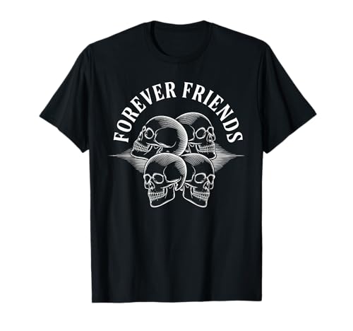 Image of Forever Friends Skulls - Vintage Graphic Best Friend T-Shirt