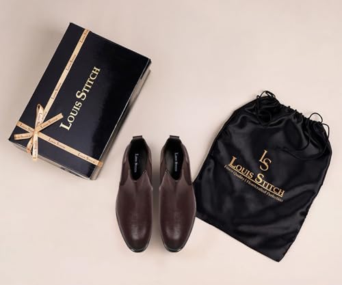 Image of LOUIS STITCH Mid-Top Ankle Slip-On Chelsea Boots for Men | Men's Chelsea Boots | Casual and Semi Formal Boots for Men | LSLXPLCL