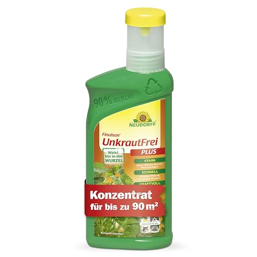 Neudorff Finalsan UnkrautFrei Plus – Kraftvoller, schnell wirkender Unkrautvernichter, der bis in die Wurzel wirkt. Konzentrat für 90 m², 500 ml