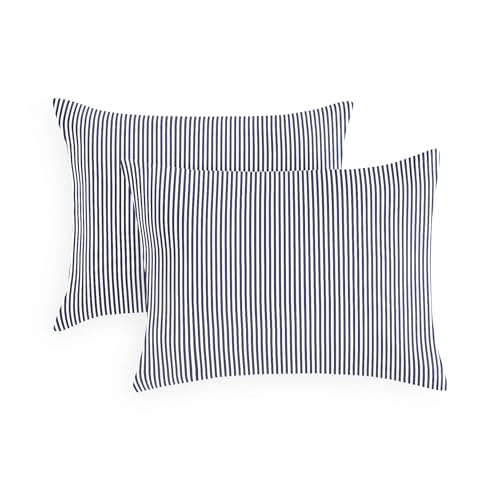 Wake In Cloud Striped Navy Pillowcases