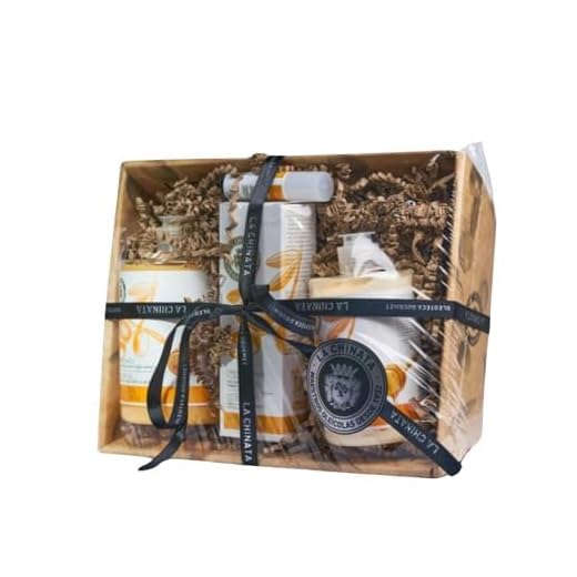 Cesta Cosmética La Chinata con Miel y AOVE – Gel de Baño, Crema Corporal, Crema de Manos y Protector Labial SPF15 – Hidratación y Suavidad para Piel Sensible