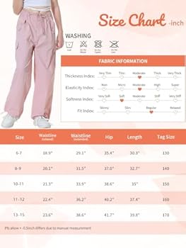 Rolanko Meisjes Baggy Cargo Parachute Broek, Y2K Vintage Joggers met Verstelbare Elastische Taille voor Kindermaat, Zwart, 10-11 jaar