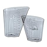 Fabricado en Alemania Koziol DOSIS - Set de 2 recipientes medidores/dosificadores para Alimentos sólidos y líquidos, con indicador de Medidas, 0,5 l y 1 l, Color Antracita