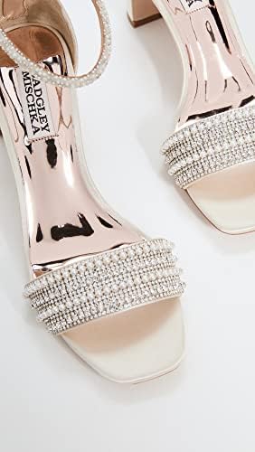 Badgley Mischka Women's Kameryn Heeled Sandal, Ivory Satin, 8.5 | Image 4