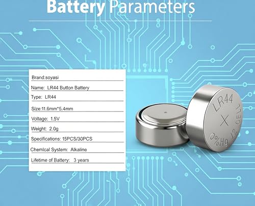 Pack de 15 pilas alcalinas LR44 1.5V miniatura 3