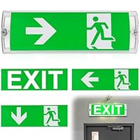 GAOUTO LED Fluchtwegleuchte, LED Notbeleuchtung, Dauerlicht Notleuchte, Notausgangsschild inkl mit Notstromakku 3h, 4 Notausgangspiktogramm, 100 Lampenperle Wasserdicht Notleuchte für Wandmontage