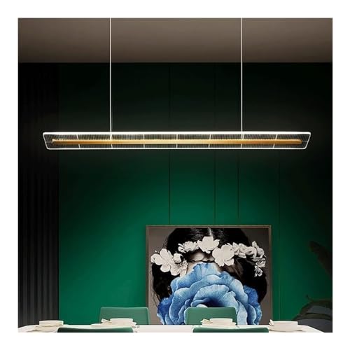 Bande de métal doré en V pour ce lustre suspendu au design ultra-mince