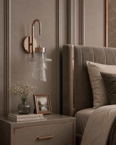 Image of FILLISKA Luxurious LED Wall Lamp for Home with Adjustable Colour Changing Function(1 Year Warranty) (French Gold-A043)