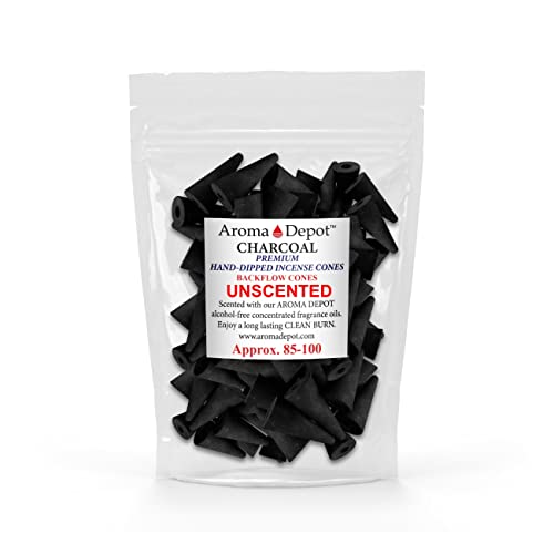 2'' Backflow Unscented 100 Charcoal Incense Cones - Ideal For Incense Making, Add Any Aroma Depot Fragrance Oil To Make Your Own Scented Cones. (Approx. 85-100) #TOP30