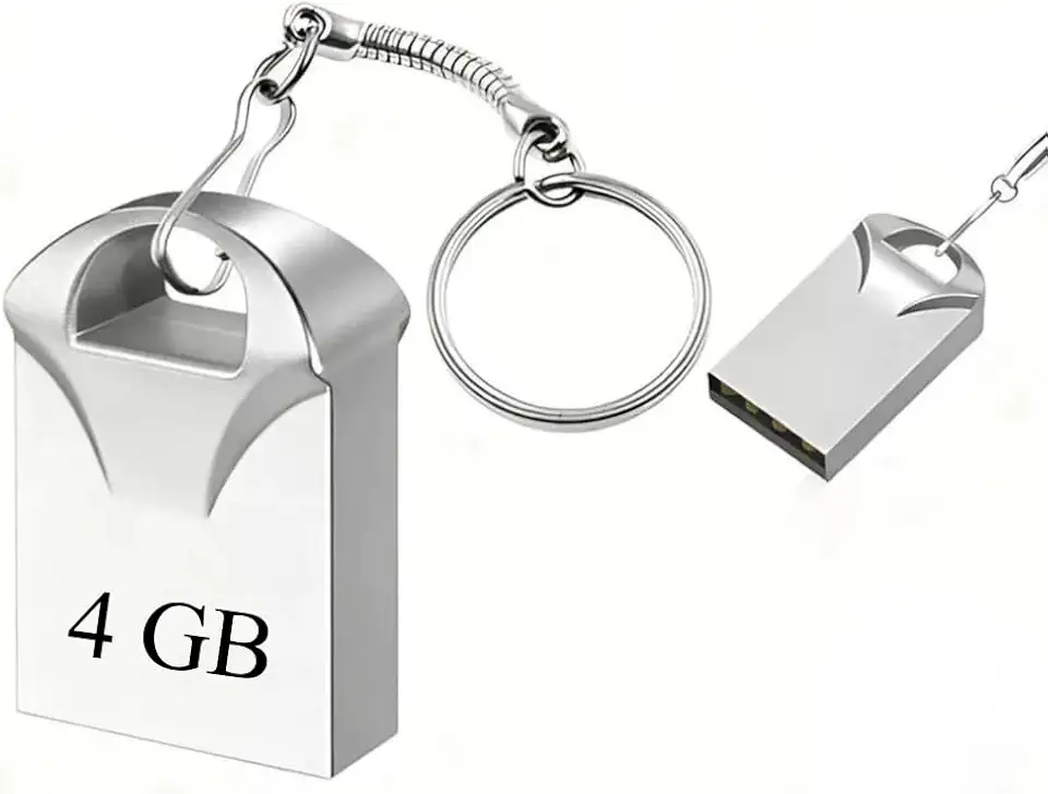 Pen Drive Chaveiro Metálico USB 2.0 – 4GB, 8GB, 16GB, 32GB ou 64GB Portátil (4, GB)