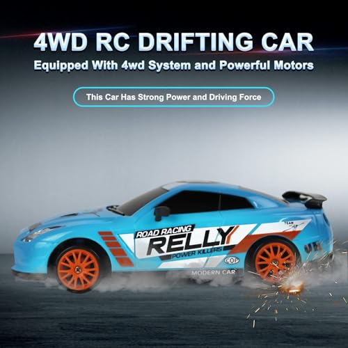 Image of MICROMINI RC Drift Car 2.4GHz Remote Control Car 4WD, RC Drifting Cars Vehicle High Speed Racing RC Drifting Car Toys Gifts for Boys Girls Kids Adults Mini (Light Blue)
