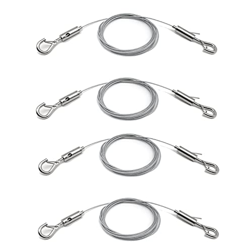 Qusedwey Paquete de 4 Alambres Ajustables para Colgar Cuadros de Alta Resistencia, Soportes de 50 Libras para Colgar, Cuerda de Alambre de Acero Inoxidable de 2 M X 1,5 Mm
