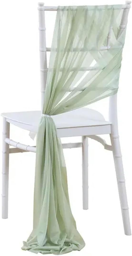 Chiffon Stuhlschleifen 10er Set 17x275cm lang hellgrün Stuhldeko für Hochzeit Feier Bankett