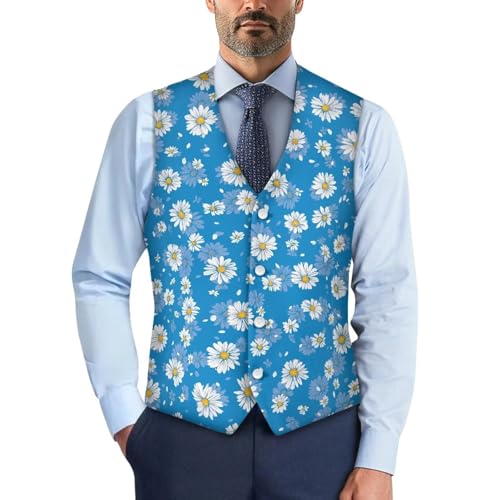 Men's Suit Blazer Vest Business Formal Dress Waistcoat Vest with Adjustable Back Strap for Suit or Tuxedo